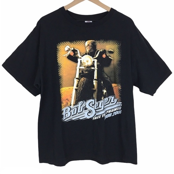 BOB SEGER T Shirt Face the Promise Tour 2006 Band Double Sided Graphic Size XL